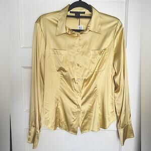 Real Silk Yansi Fugel Yellow Blouse NWT